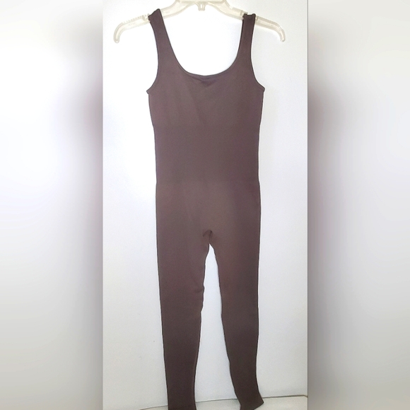 Giulia Pants - Giulia Size S Brown Sleeveless Ribbed Jumpsuit
